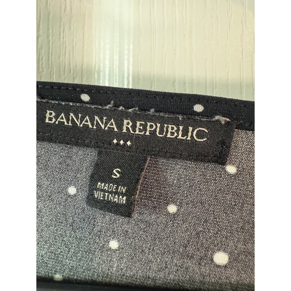 Banana Republic Womens Blouse Small Black White Polka Dot Long Sleeve Surplice V - Picture 3 of 6